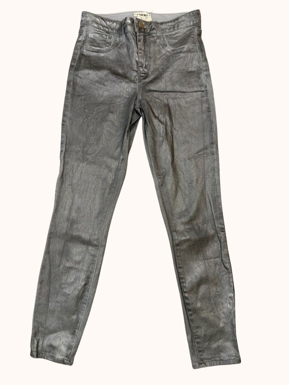 L'AGENCE Metallic Gray Skinny Jeans